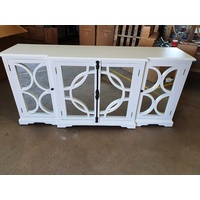 Keats Sideboard White with Mirror Backing. Buffet with storage.