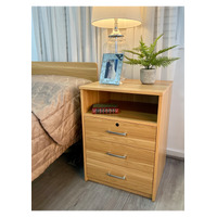 Hyacinth 3 drawer 1 shelf Bedside Table  in Polytec Beech Colour