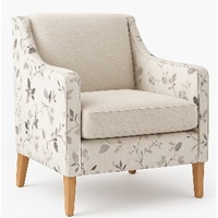 Sally Premium Armchair covered in Warwick Lustrell Vinyl Fabric with Beech coloured legs
