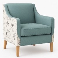 Sally Armchair covered in Wortley Tessuto Vinyl Fabric with Beech coloured legs.  3 year warranty
