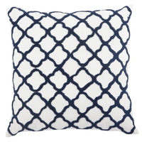 Quatrefoil Feather Cushion Moorish Embraided 50x50cm 60% feather