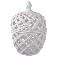 Lattice Decorative Lidded Jar Tall Flower Motive adding a modern touch to your space