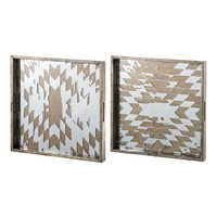 Abstract Mirrored Set of 2 Trays