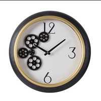 Black & White Gear Clock 