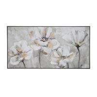 The Flowers Abstract With Foil Framed Canvas Print 