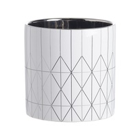 Geo Planter 16cm Modern diamond pattern adorns this cylindrical ceramic plante