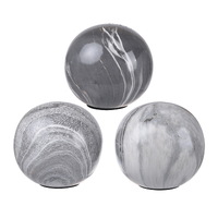 Set of 3 Grey Marbleized Balls