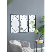 Set of 3 Black Swirl Wall Iron Frame Mirror 81. Minimalist and easily blends with any style