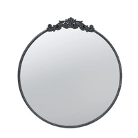 Baroque Black Round Mirror 76