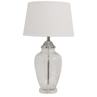 Addison Table Lamp White 67cmh All Glass Contemporary