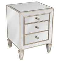 Mirrored 3 Drawer Bedside Antique Seamless