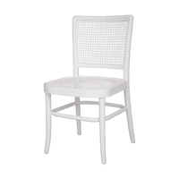 Palm Rattan Dining Chair White Matt Finish