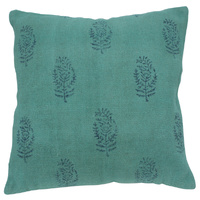 Green with Blue Leaf Cushion with insert