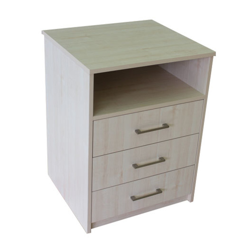 Hyacinth 3 Drawer & Shelf Bedside in Polytec Blonde Colour