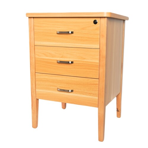 Marigold Bedside Table in Polytec Beech Colour Soft close drawers