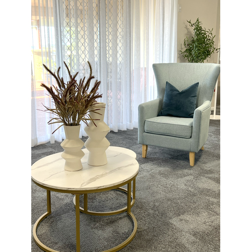 Bordeaux Premium Armchair Washable Vinyl covered.  Seat cushion replacement available. Or 5.2 Metres of fabric of your choice
