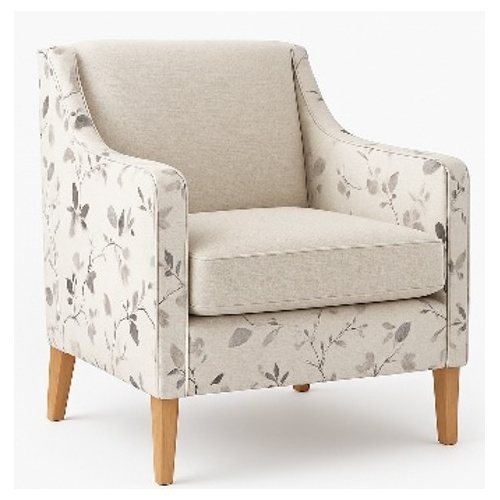 Sally Premium Armchair covered in Warwick Lustrell Vinyl Fabric with Beech coloured legs