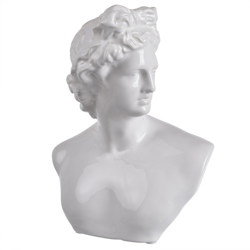 Troy Bust Statue 24cm. Classically elegant roman. A white ceramic bust. 18x14x24cmh Made of Ceramic