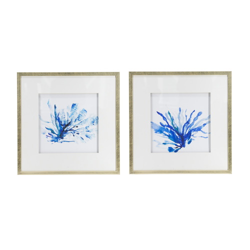 Set of 2 Blue Coral Framed Prints. Add a coastal feel
