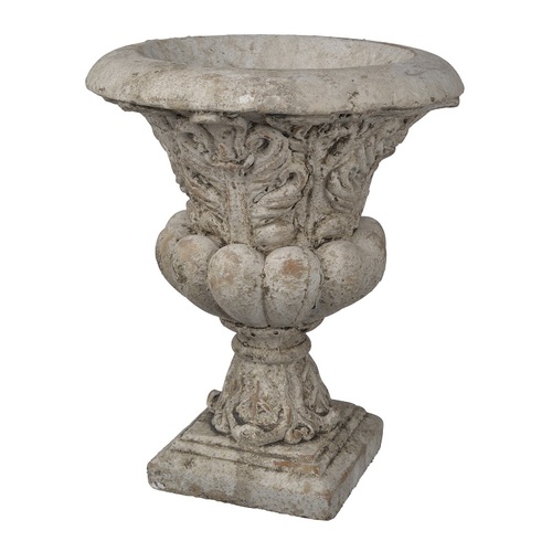Danna Garden Urn 30cmh. Ornate classical style; Weathered antique finish; Concrete construction