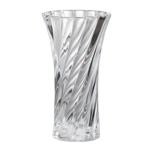 Clear Glass Curved Column Vase 20cmh