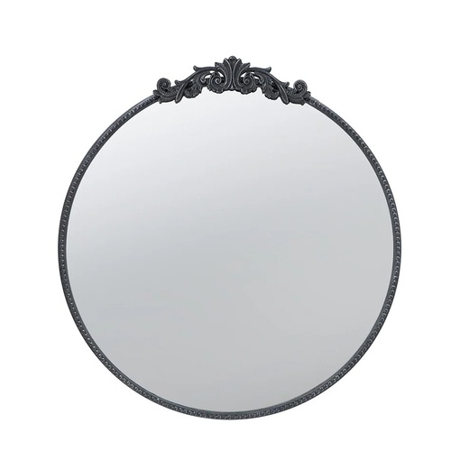 Baroque Black Round Mirror 76