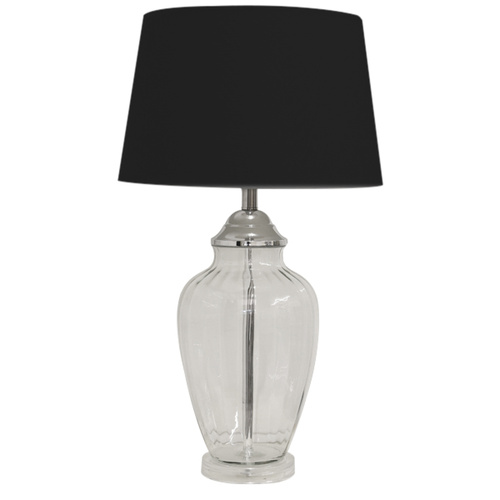 Addison Table Lamp Black 67cmh All Glass Contemporary
