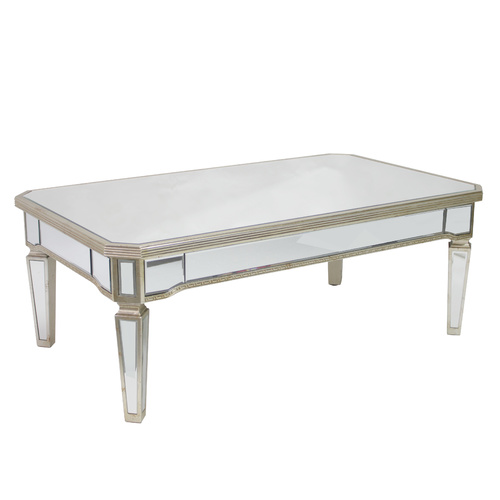 Mirrored Rectangular Coffee Table Antique Ribbed, last one floor stock left half price.