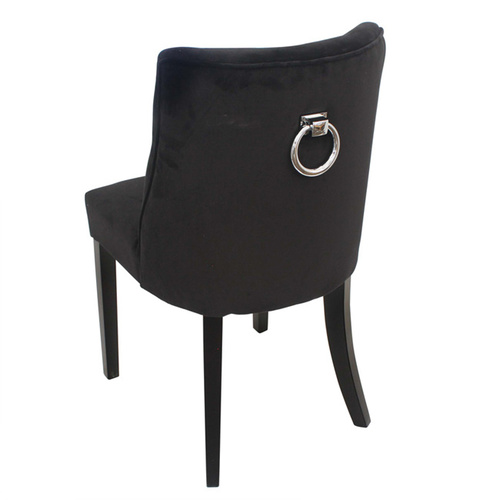 Ophelia Black Velvet Look Dining Chair