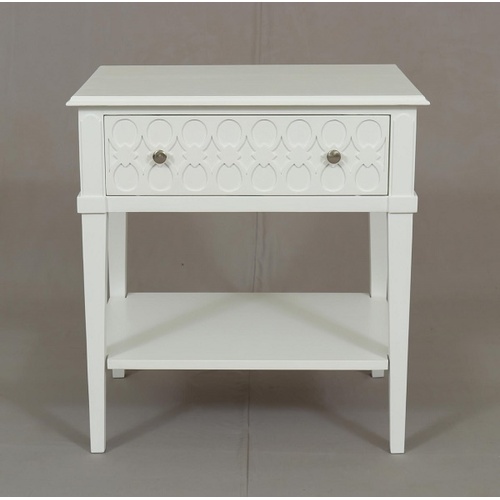 Kioloa Bedside w/1 drawer White  Muted Semi Gloss finish