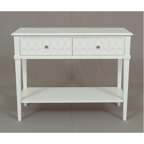 Kioloa Console w/2 drawers White uted Semi Gloss finish