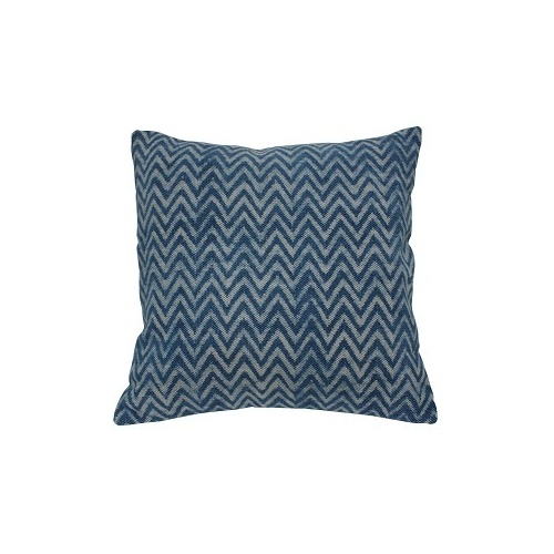 Faded Indigo Zig Zag Cushion complete with insert