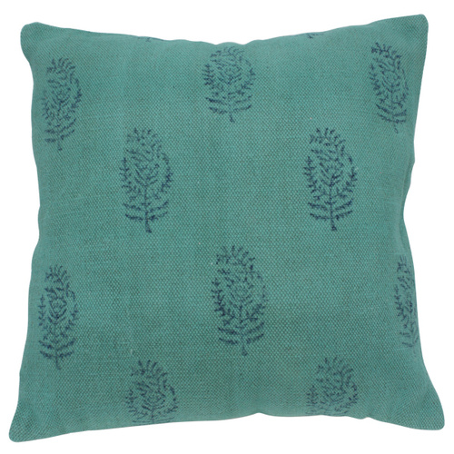 Green with Blue Leaf Cushion with insert