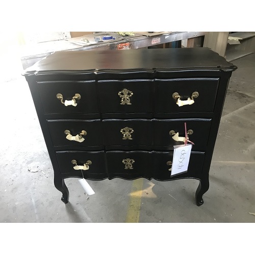 Black Chest of Drawers with gold handles